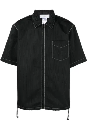 Marine Serre Zip-up short-sleeve shirt