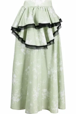 ULYANA SERGEENKO Asymmetric floral-print skirt
