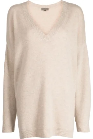 N.PEAL Fine-knit V-neck cashmere jumper
