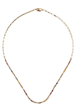 Suzanne Kalan 18kt rose sapphire tennis necklace