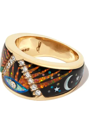 JACQUIE AICHE 14kt yellow Galaxy Eye Starburst diamond ring