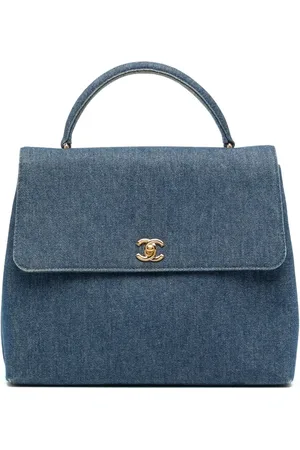 CHANEL 1998 CC turn-lock denim flap handbag