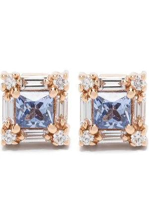 Suzanne Kalan 18kt rose diamond and sapphire earrings
