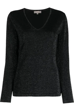 N.PEAL Lurex-detail cashmere jumper