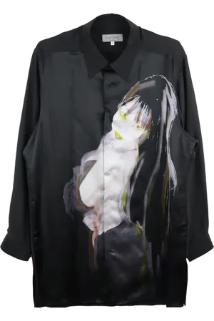 YOHJI YAMAMOTO Illustration-print silk shirt
