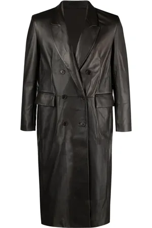 SALVATORE SANTORO Double-breasted leather coat