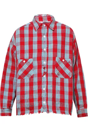 SAINT MXXXXXX Checked cotton shirt