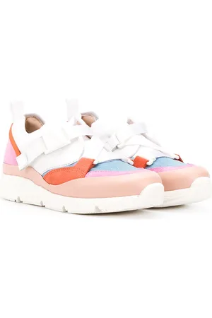 Chloé Contrast-panel cross-strap trainers