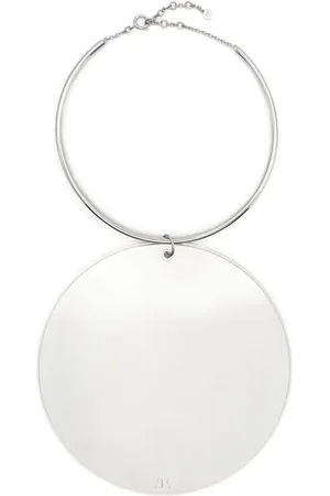 Courrèges Circular-pendant tube necklace