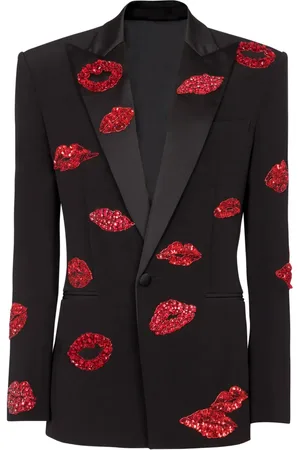 Balmain Kiss embroidery crepe jacket