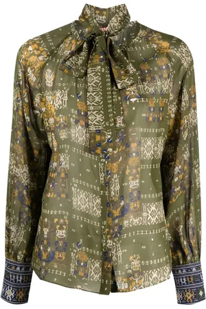 Max Mara Neck tie abstract-print shirt
