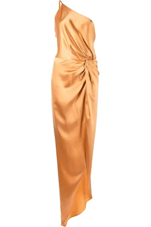 Michelle Mason Knot-detail one-shoulder gown