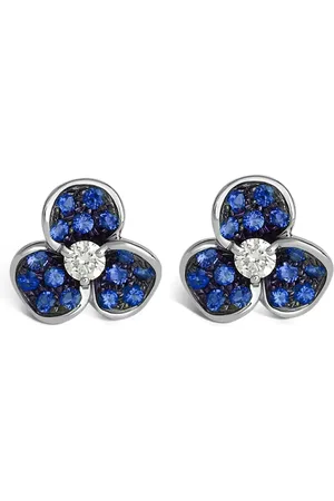 Leo Pizzo 18K white gold Candy Flora sapphire earrings