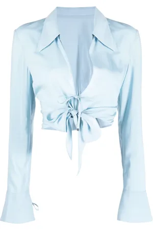 SYSTEM Tie-fastening cropped blouse