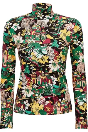 La DoubleJ Floral print turtleneck jersey