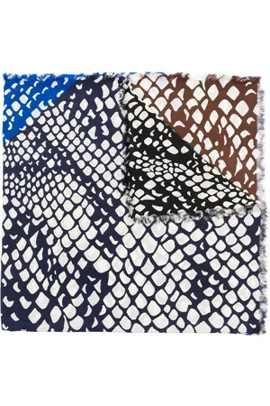 Saint Laurent 1980s abstract-print frayed silk scarf