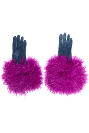 CHANEL Trimmed cuff leather gloves