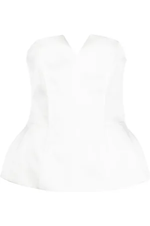 V:PM ATELIER Lumi peplum-hem satin top