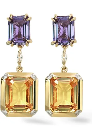 Lark & Berry 14kt yellow Nexus sapphire and diamond earrings