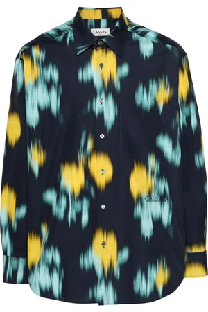 Lanvin Blurred flower-print cotton shirt