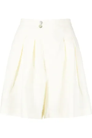 FORTE FORTE Pleat-detail buttoned knee-length shorts
