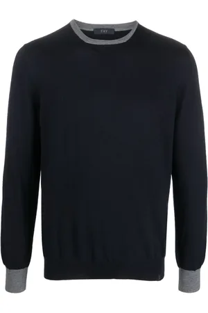 FAY Elbow-patch knitted jumper