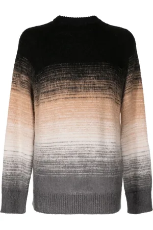 LANEUS Crew-neck brushed-effect jumper