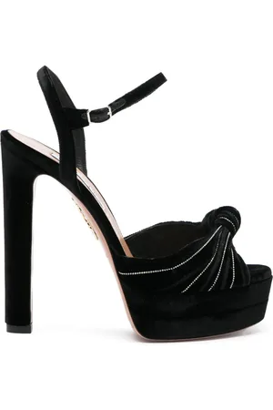 Aquazzura Atelier Plateau 130mm velvet pumps