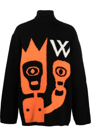 WALTER VAN BEIRENDONCK Skull intarsia-knit wool blend jumper