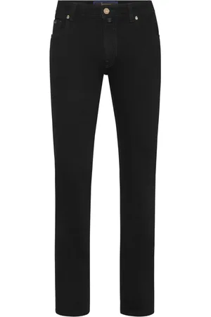 BILLIONAIRE Logo-embroidered straight-leg jeans