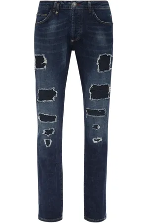 Philipp Plein Distressed low-rise skinny jeans