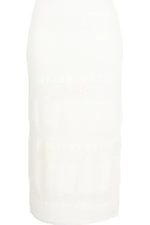 Frame Crochet-knit pencil skirt