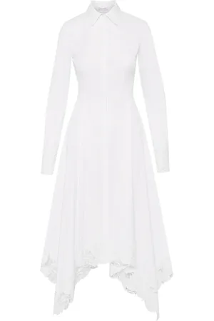 Oscar de la Renta Floral Guipure handkerchief dress