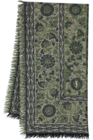 Saint Laurent 1980s floral-jacquard scarf