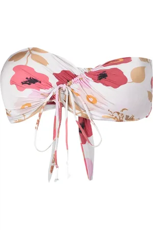 CLUBE BOSSA Cordess floral-print bikini top