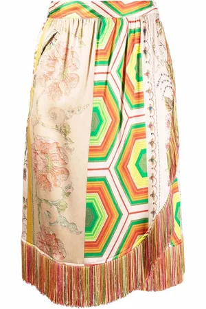 PIERRE-LOUIS MASCIA Patchwork silk skirt