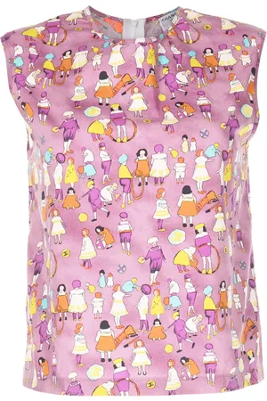 CHANEL 2001 graphic-print sleeveless top