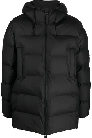 Rains Logo-patch hooded padded jacket