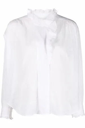Marant Etoile Ruffled high-neck blouse