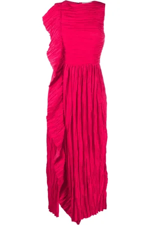 ULLA JOHNSON Circe plissé satin dress