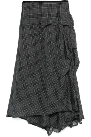 MARC LE BIHAN Checked midi skirt