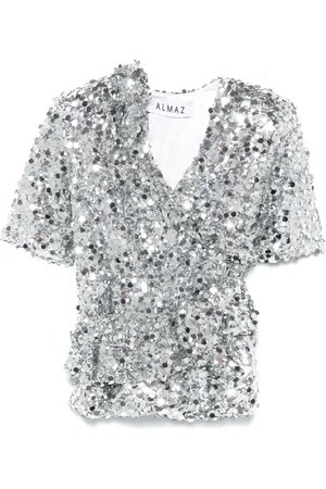 ALMAZ Sequinned belt mini dress