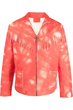 ERL Tie dye-print leather jacket