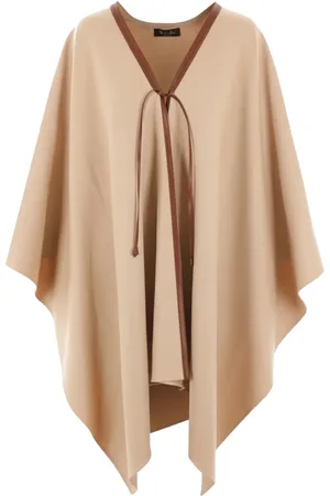 Loro Piana Leather-trim cashmere cape