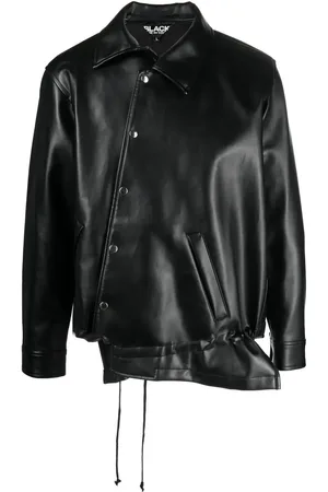 Comme des Garçons Asymmetric-hem artificial leather jacket