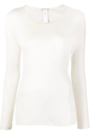 Hanro Long-sleeve silk top
