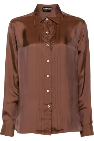 Tom Ford Plissé-details twill-weave shirt