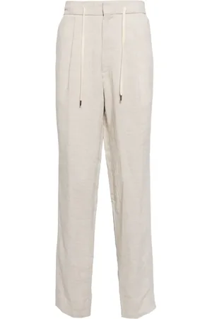 N.PEAL Sorrento linen drawstring trousers