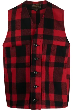 Filson Mackinaw plaid-check wool gilet