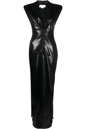 GENNY Plunging V-neck long dress